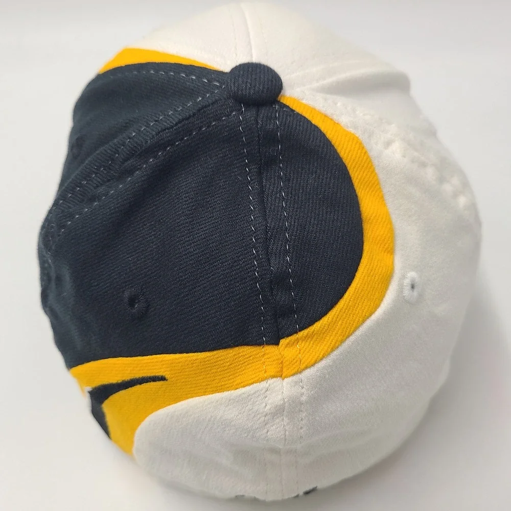 Pittsburgh Steelers Hat Fitted S-M NFL Team Apparel White Black Yellow Swirl Men